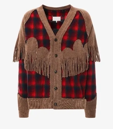 Maison Margiela  |Other Plaid Patterns Wool Fringes Logo Designers Cardigans