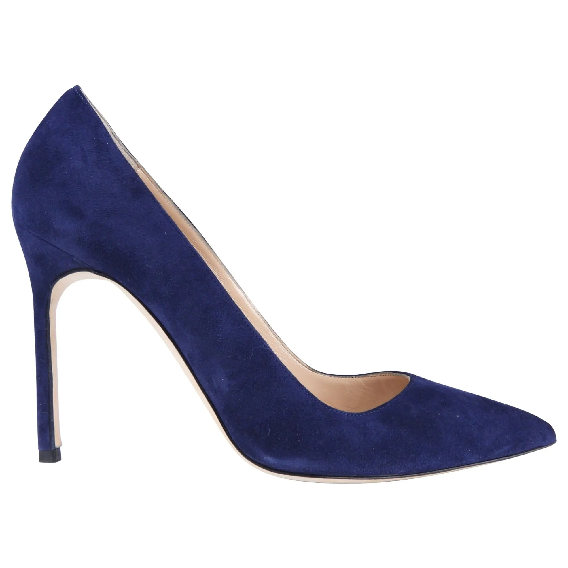 Manolo Blahnik Navy Suede BB Pump Heels - 37.5