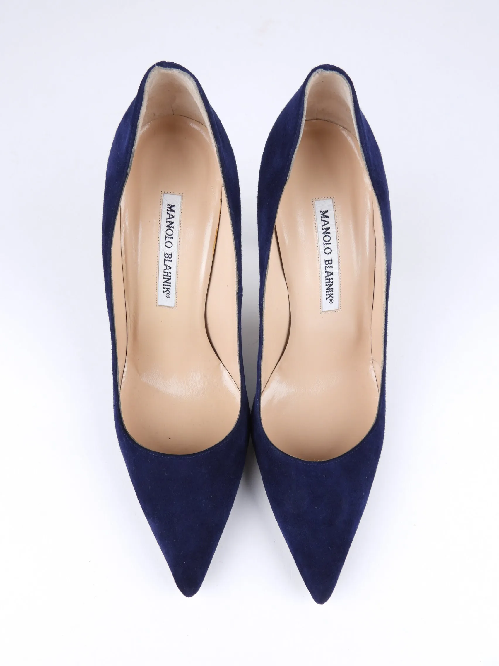 Manolo Blahnik Navy Suede BB Pump Heels - 37.5