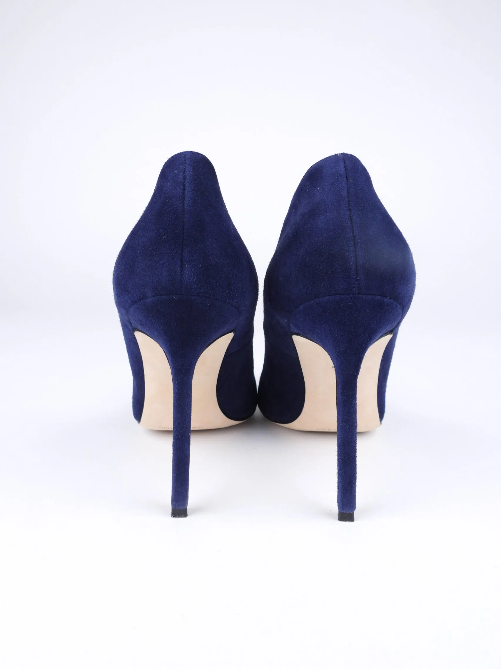 Manolo Blahnik Navy Suede BB Pump Heels - 37.5