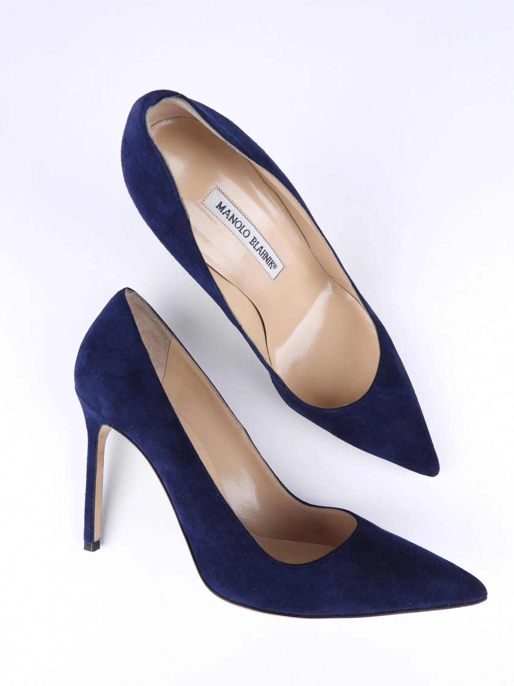 Manolo Blahnik Navy Suede BB Pump Heels - 37.5