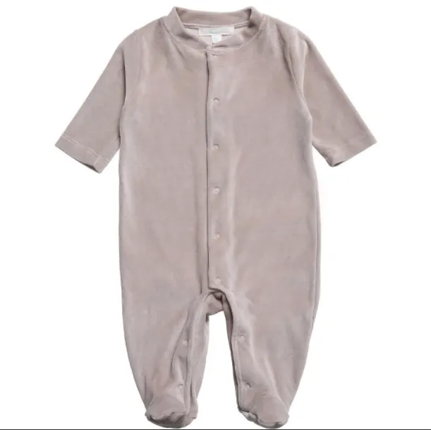 Marie-Chantal Grey Velour Angel Wings Onesie