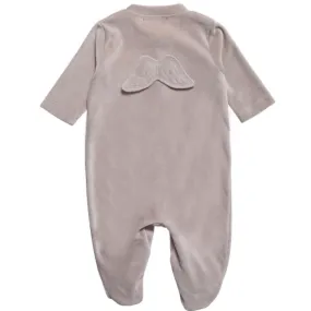 Marie-Chantal Grey Velour Angel Wings Onesie