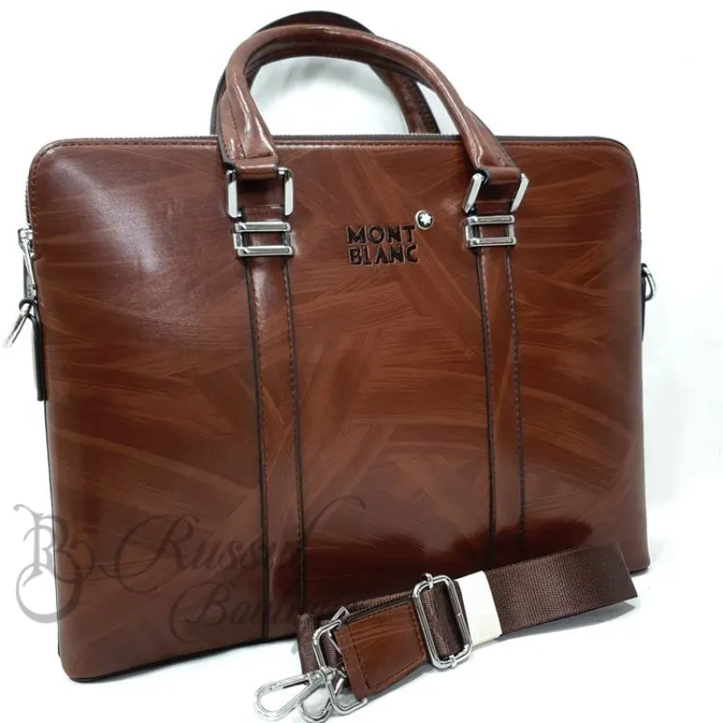 MB pattern leather bag for men | Brown