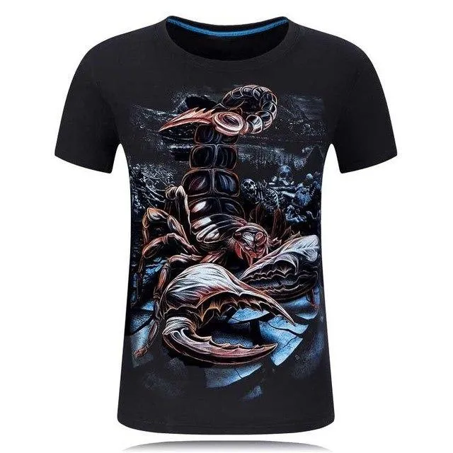 Men's 3D Angel Print Casual Hip Hop T-Shirt with O-Neck Short Sleeves