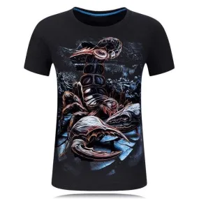 Men's 3D Angel Print Casual Hip Hop T-Shirt with O-Neck Short Sleeves