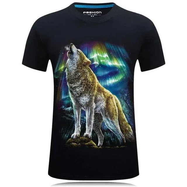 Men's 3D Angel Print Casual Hip Hop T-Shirt with O-Neck Short Sleeves