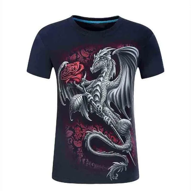 Men's Funny 3D Animals Print Tee 6XL Plus Size Hip Hop T-Shirts