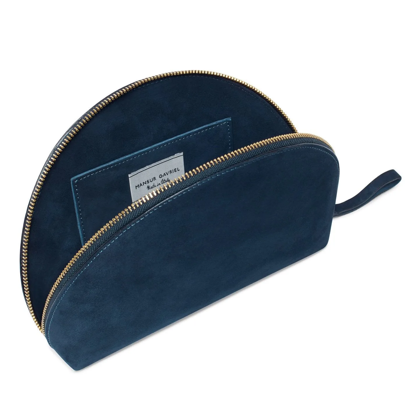 Moon Clutch Mini Suede Wristlet, Blue