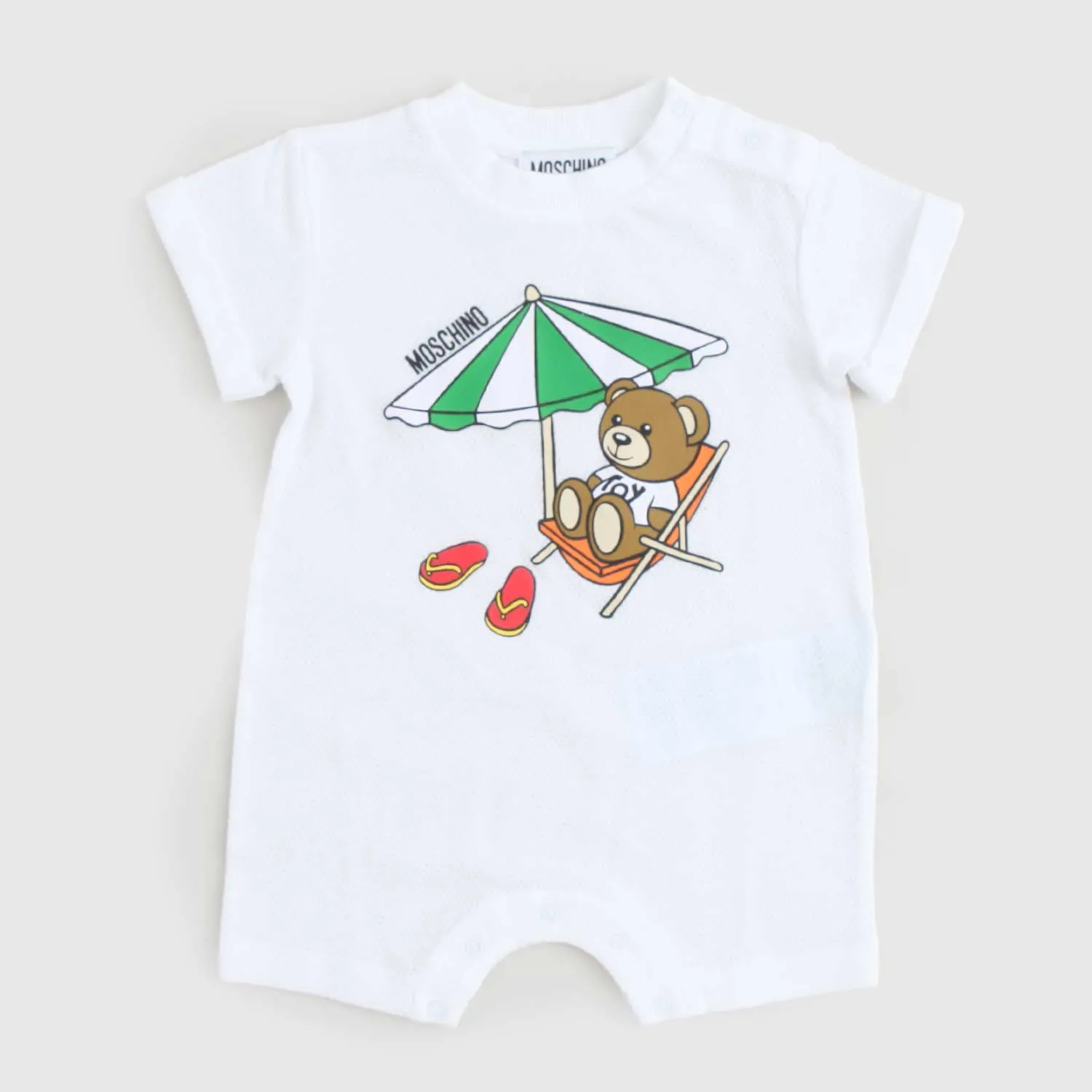 Moschino White Baby Sea Bear Onesie