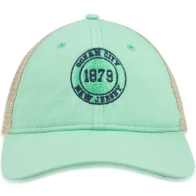 Ocean City New Jersey 1879 Mint Green / Khaki Mesh Trucker Hat