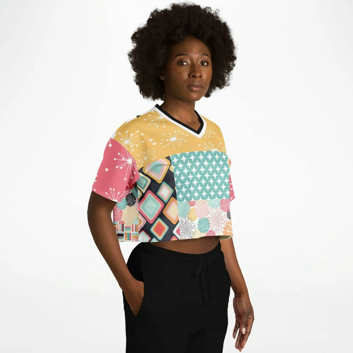 Old Miami Geo Patchwork Crop Jersey