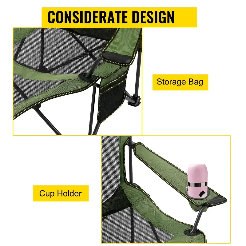 Outdoor Folding Camp Chair Backrest With Footrest