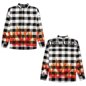 Palm Angels  |Other Plaid Patterns Street Style Long Sleeves Cotton Shirts