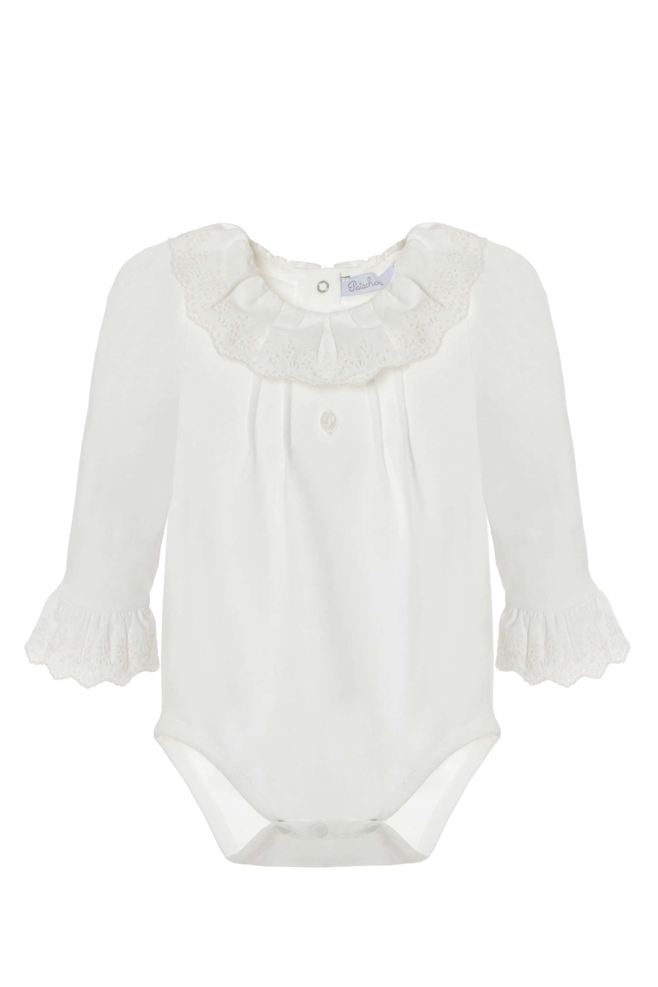 Patachou LS Embroidered Collar Onesie