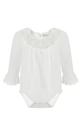 Patachou LS Embroidered Collar Onesie