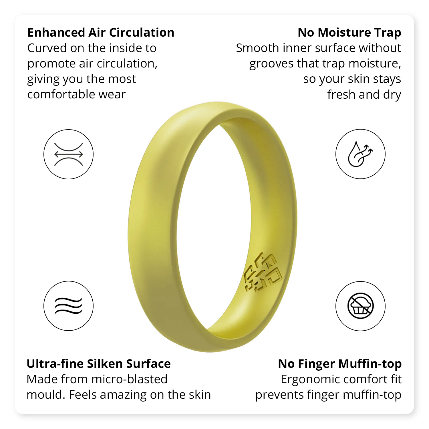 Peridot Green Silicone Ring For Women