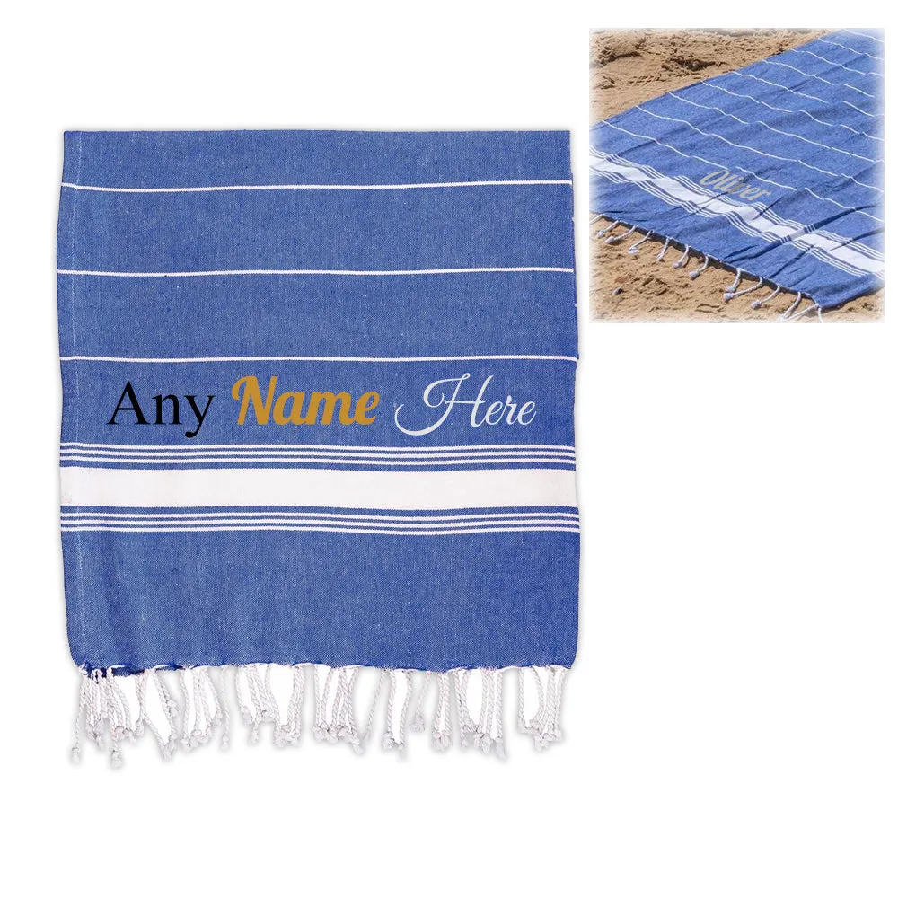 Personalised Turkish Style Cotton Navy Towel