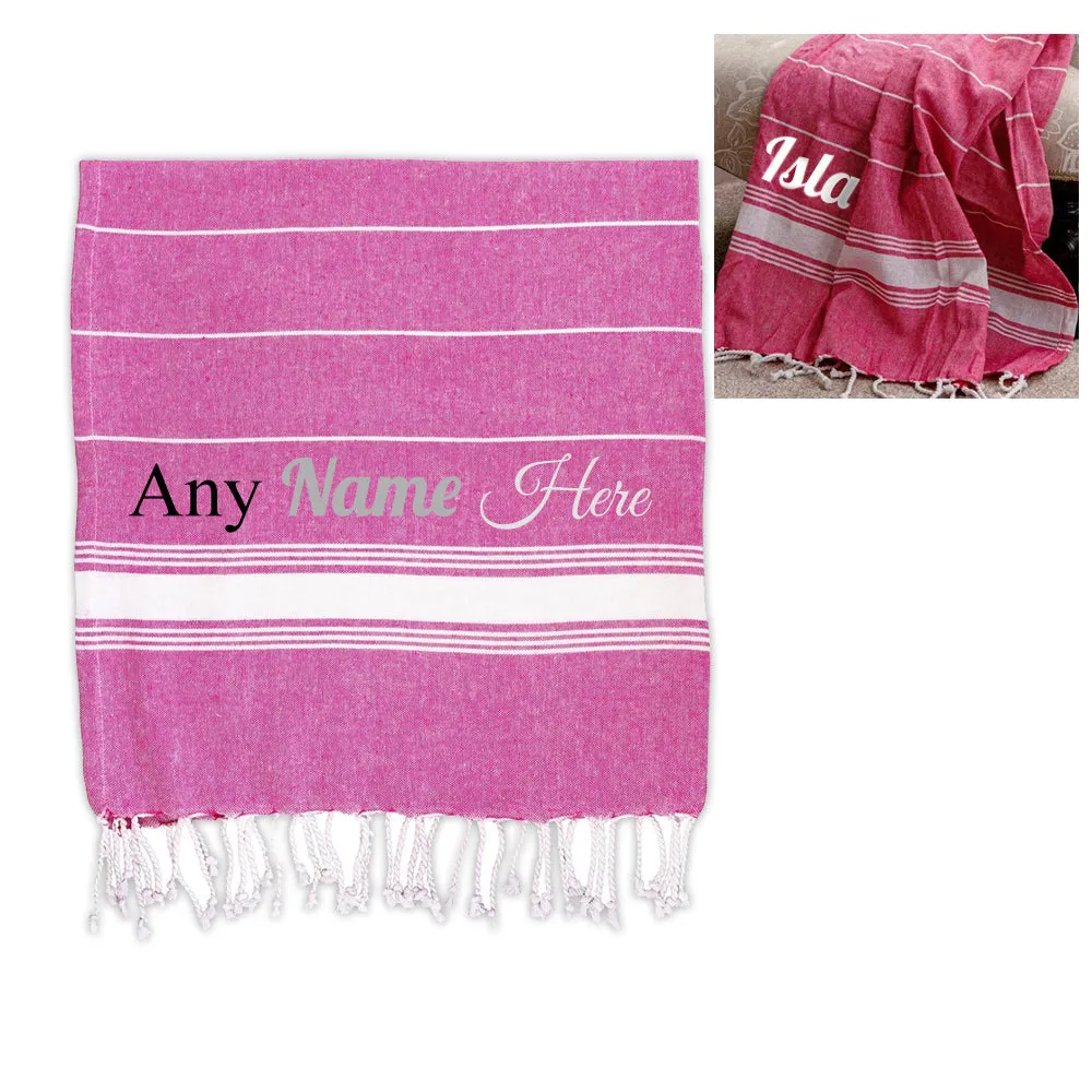 Personalised Turkish Style Cotton Pink Towel