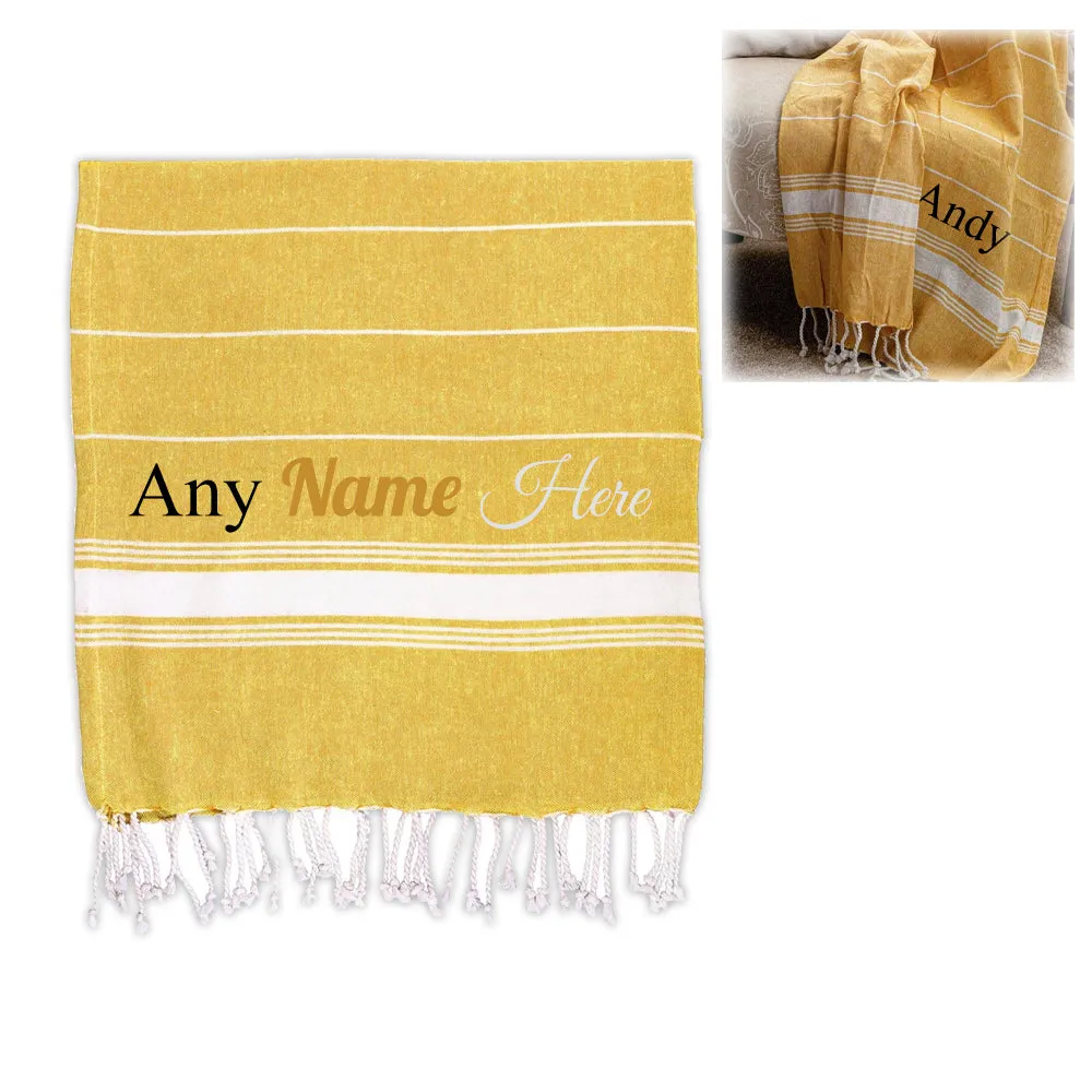 Personalised Turkish Style Cotton Yellow Towel