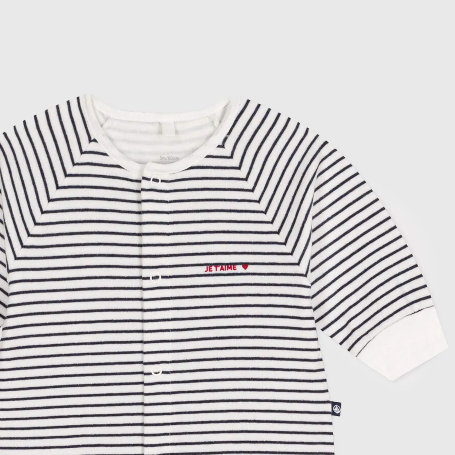 Petit Bateau Blue And White Striped Onesie For Newborns