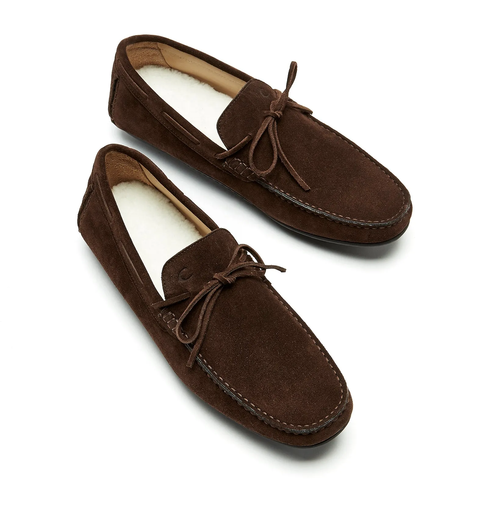 PILONE MEN'S SHEARLING-LINED SUEDE LOAFER