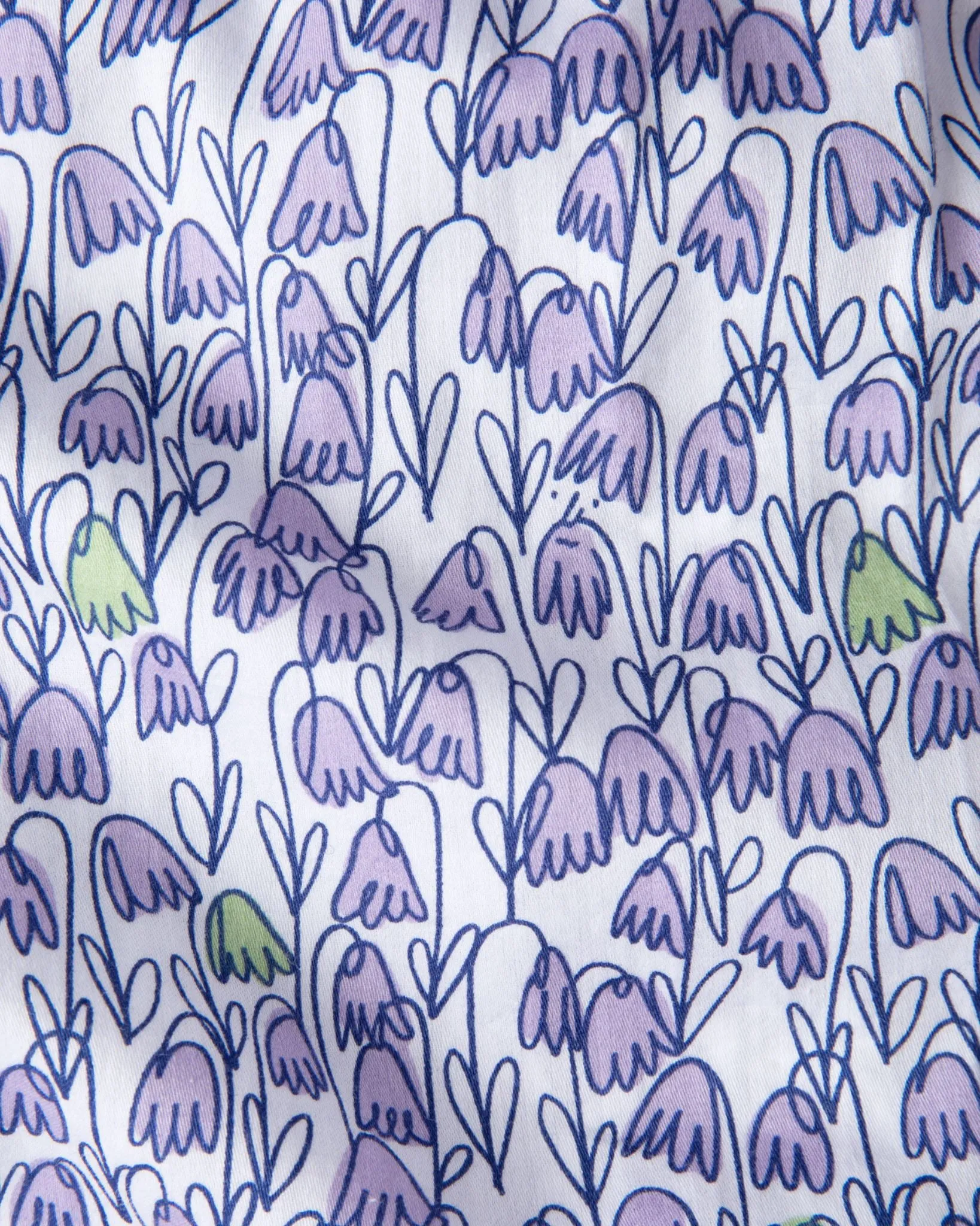 Pixie print organic cotton pyjama shorts, lilac