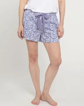 Pixie print organic cotton pyjama shorts, lilac