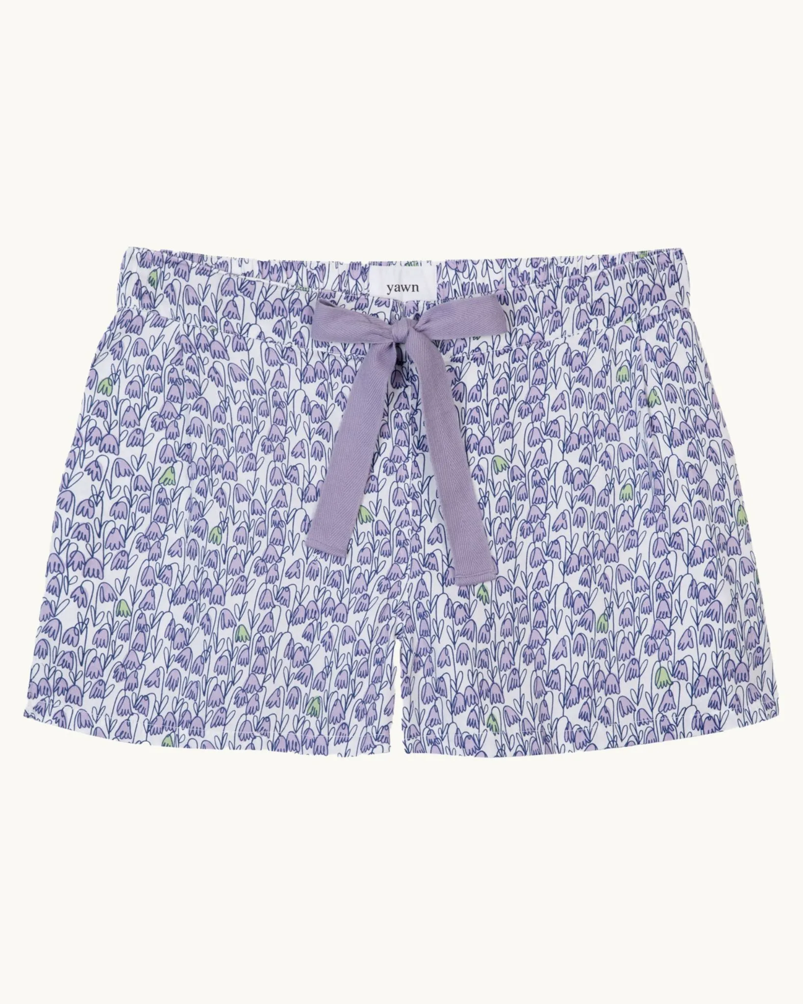 Pixie print organic cotton pyjama shorts, lilac