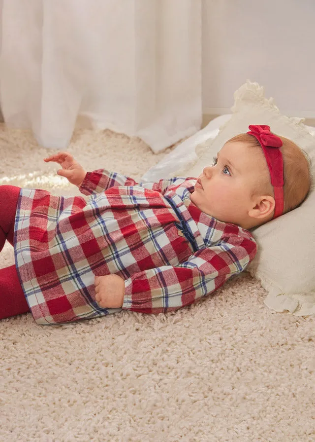 Plaid dress for newborn girl - Red