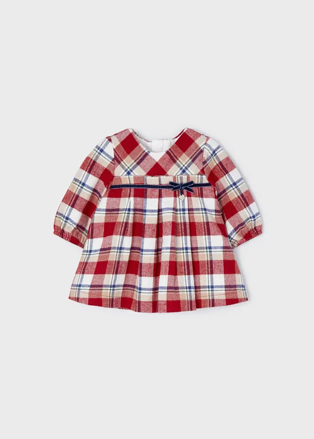 Plaid dress for newborn girl - Red