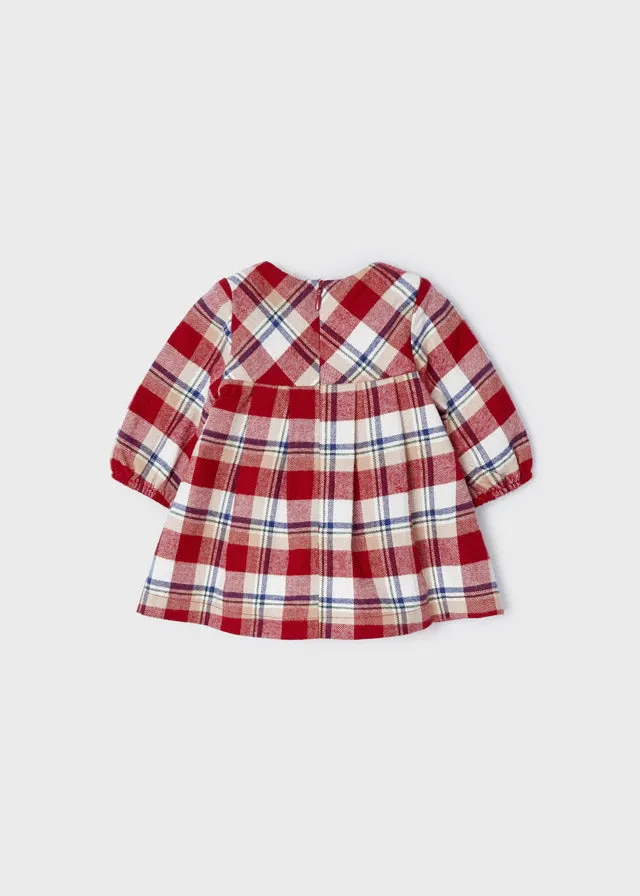 Plaid dress for newborn girl - Red