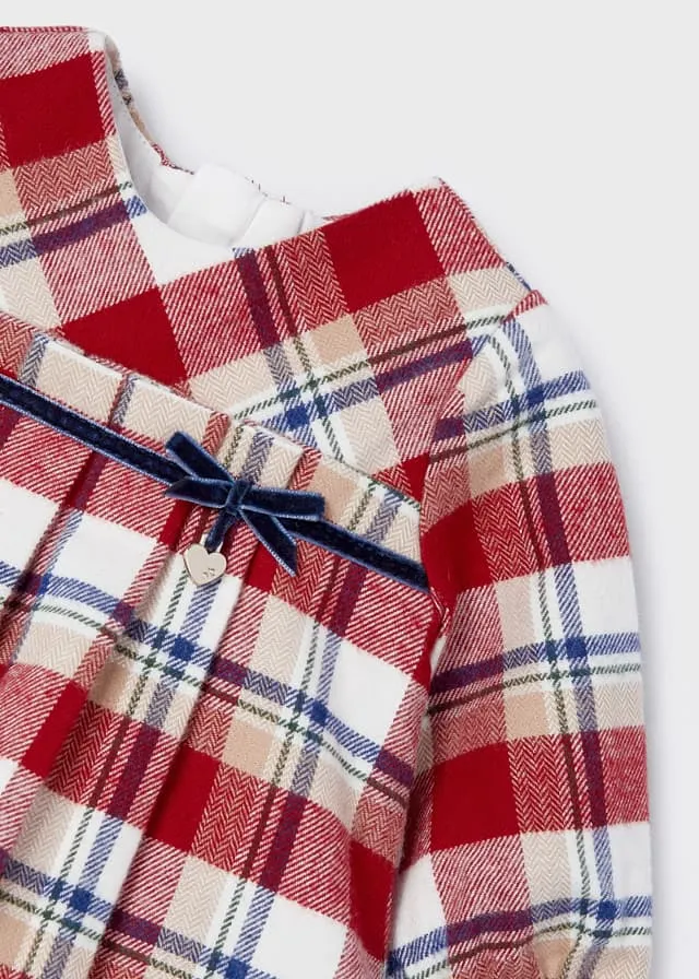 Plaid dress for newborn girl - Red