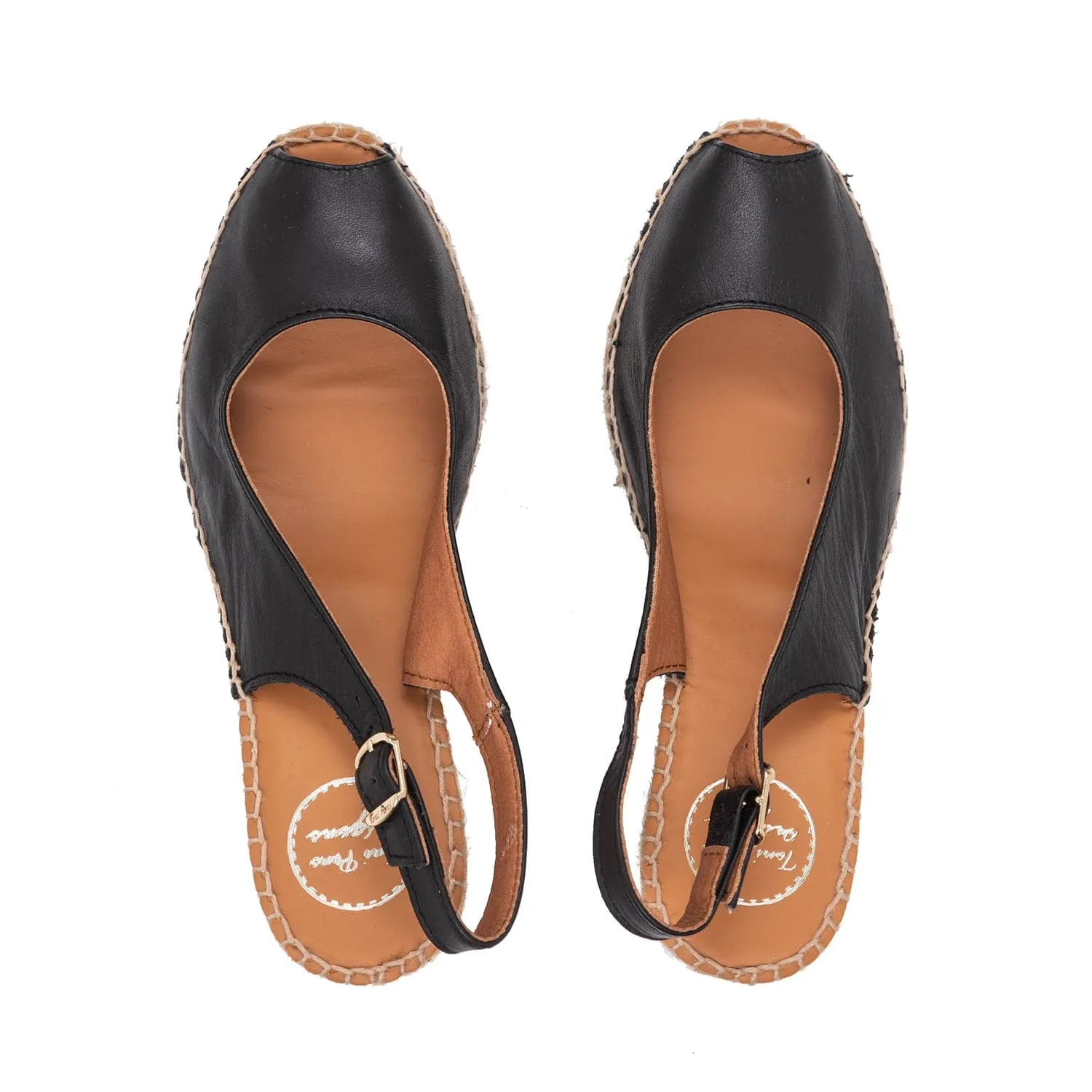 Plain Leather Wedge Espadrille for Women - Croacia