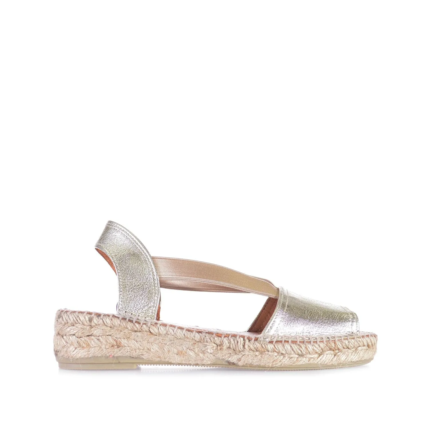 Plain Leather Wedge Espadrille for Women - Etna