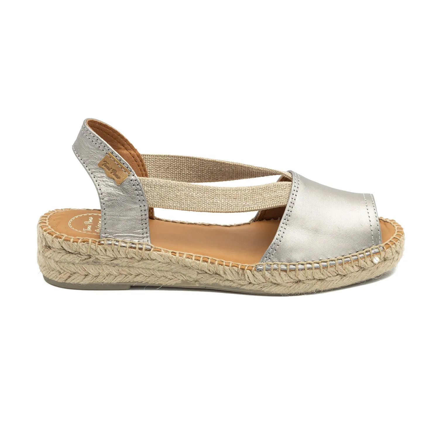 Plain Leather Wedge Espadrille for Women - Etna