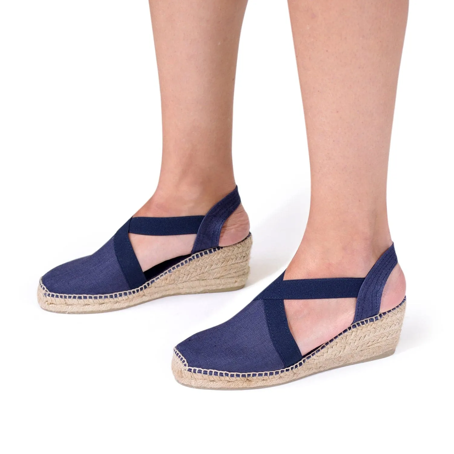 Plain Linen Wedge Espadrille for Women - Ter