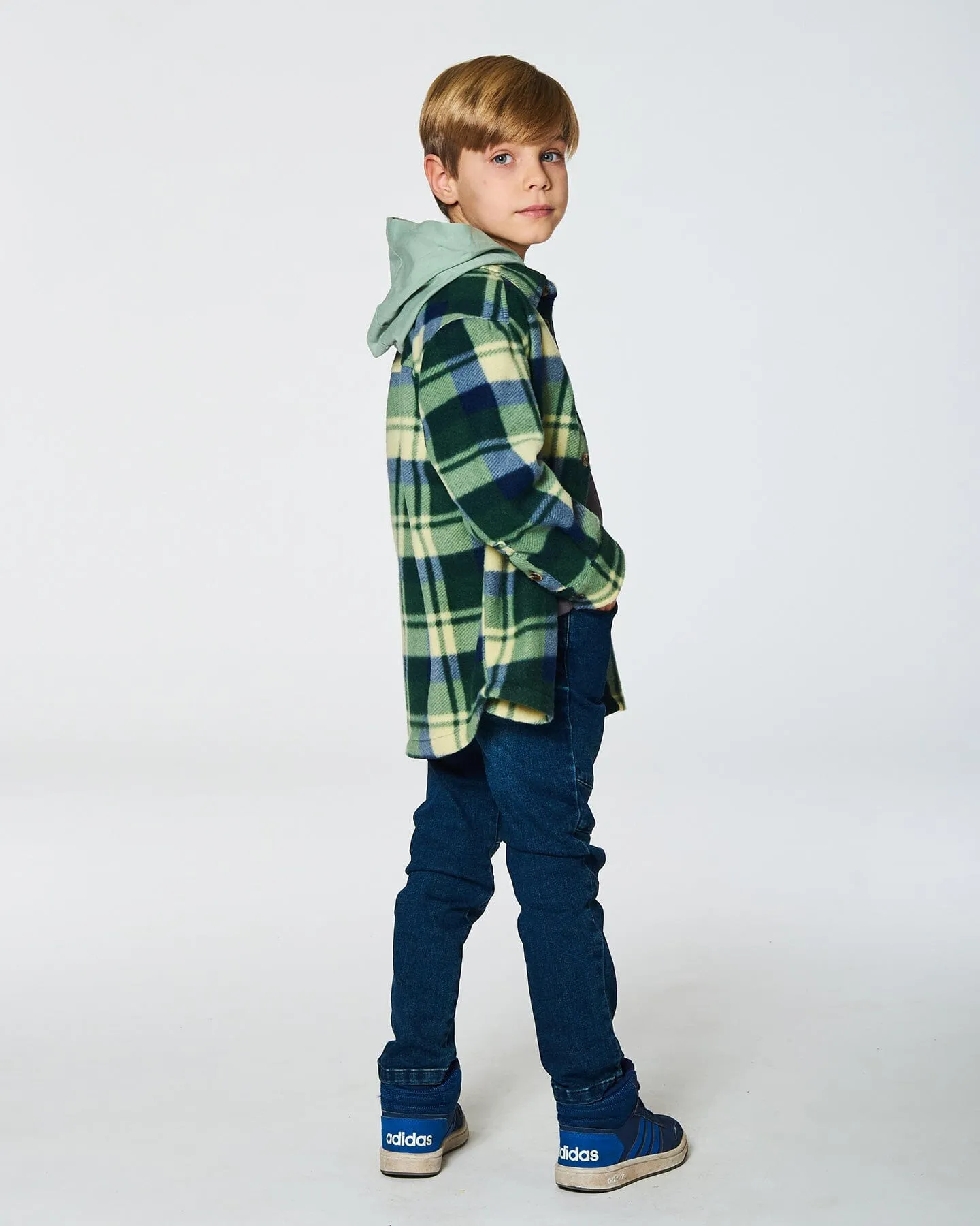 Polar Fleece Shirt Plaid Green