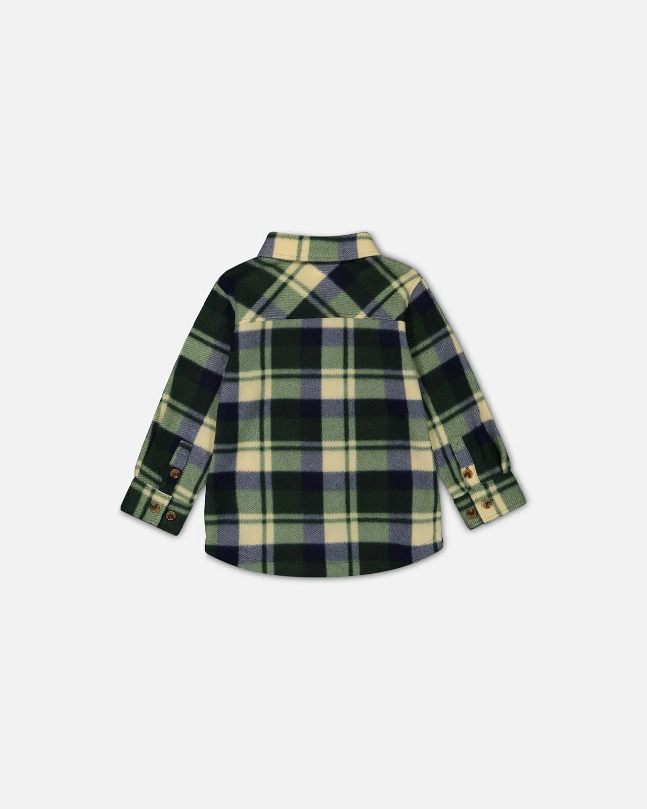 Polar Fleece Shirt Plaid Green