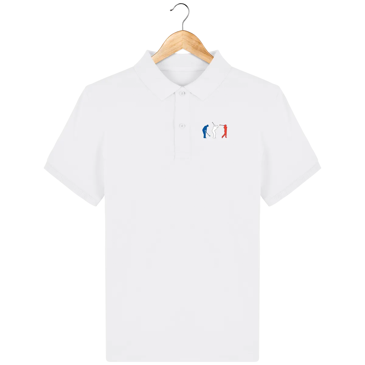 Polo en coton Bio Brodé BLEU BLANC ROUGE