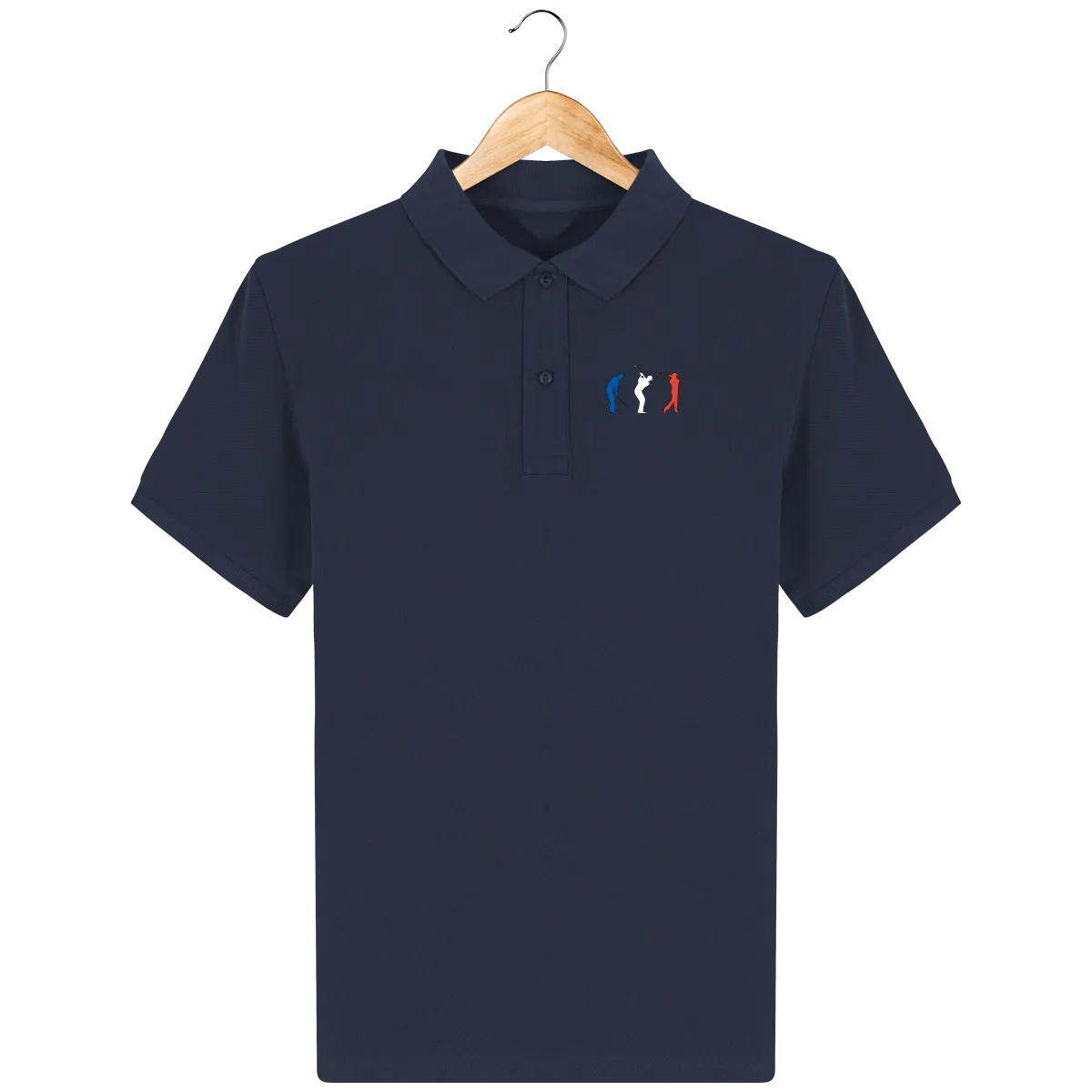 Polo en coton Bio Brodé BLEU BLANC ROUGE