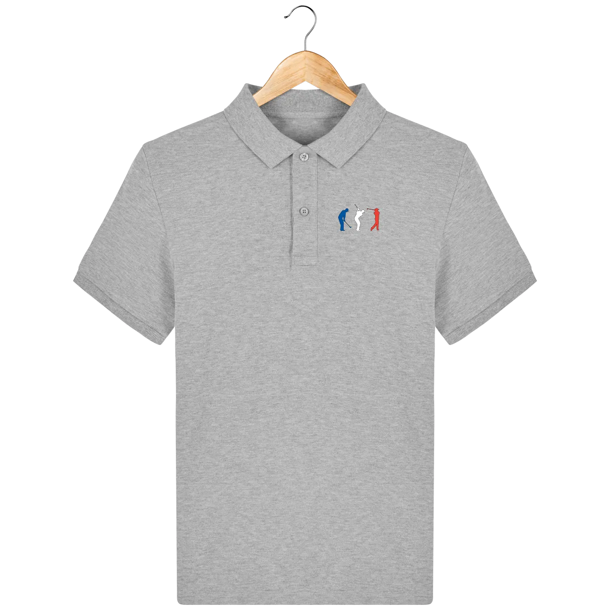 Polo en coton Bio Brodé BLEU BLANC ROUGE