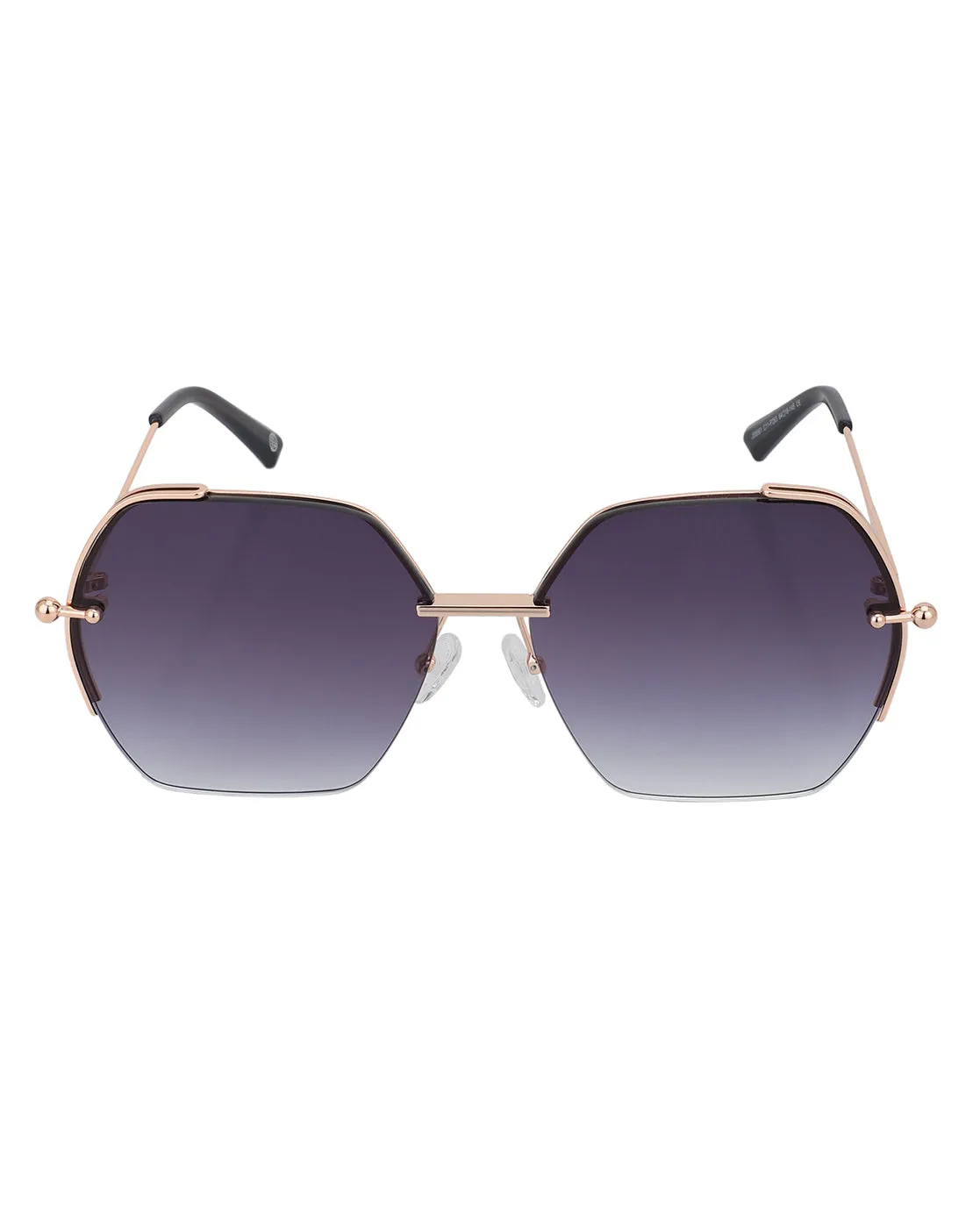 Premium Rose Gold with Brown Toned & UV Protected Lens Oversized Sunglass for women