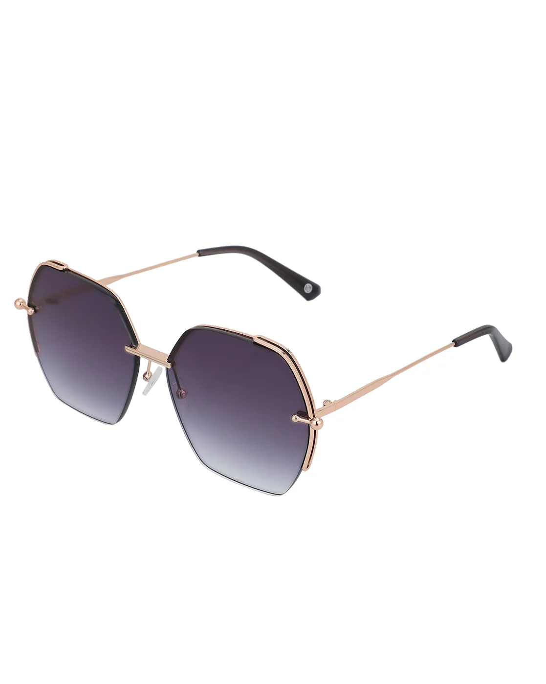 Premium Rose Gold with Brown Toned & UV Protected Lens Oversized Sunglass for women