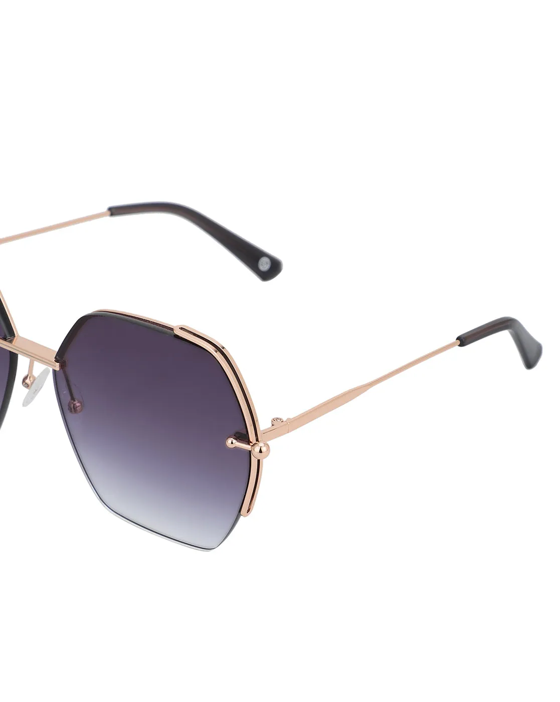 Premium Rose Gold with Brown Toned & UV Protected Lens Oversized Sunglass for women