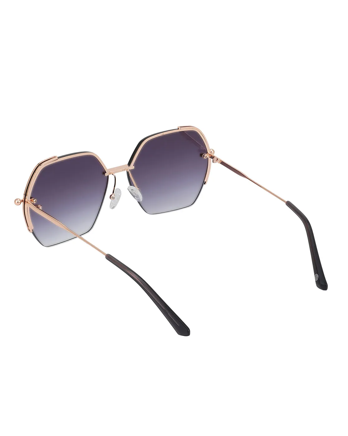 Premium Rose Gold with Brown Toned & UV Protected Lens Oversized Sunglass for women