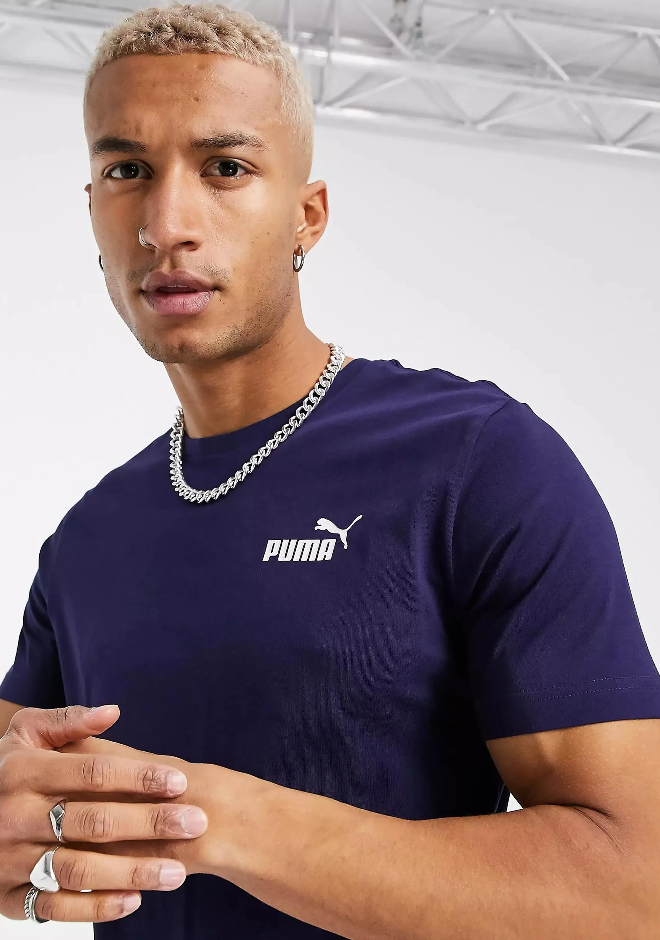 Puma Mens Essential Small Logo Tee Navy  851741 06