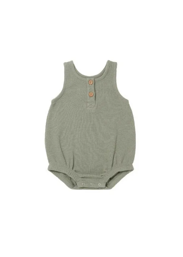 Quincy Mae Waffle Sleeveless Bubble | Spruce