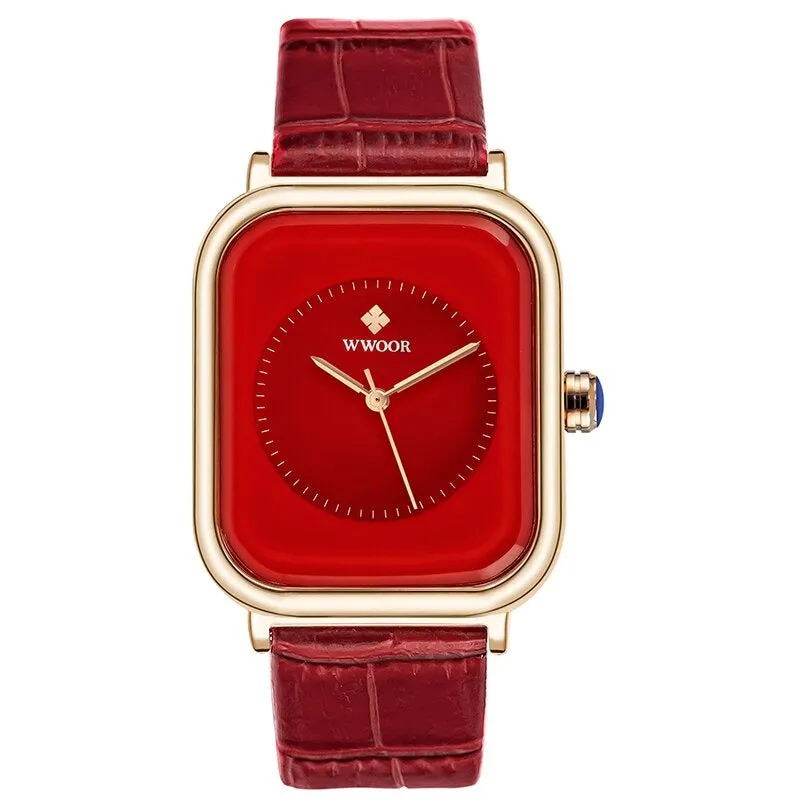 Rectangle Watches For Women Fashion Pink Ladies