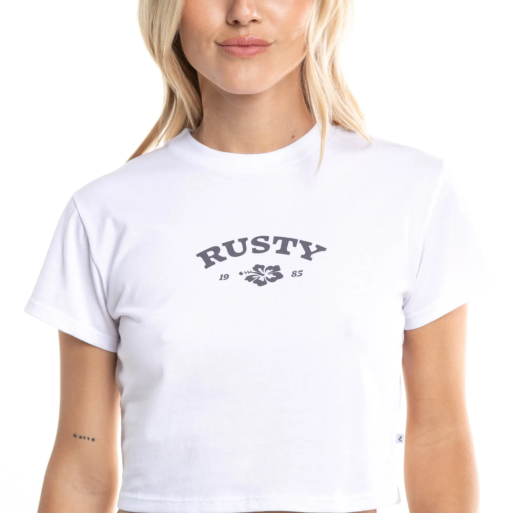 Remera Mc Rusty Flower Thriving Baby Tee Ld White